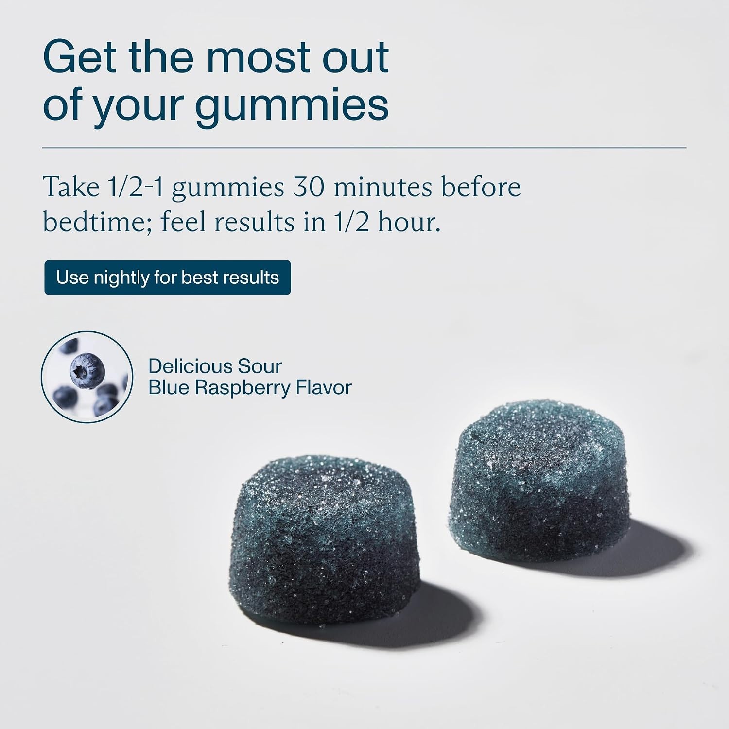 Melatonin Sleep Gummies Adults 30 Ct Sour Blue Raspberry Sleep Aid