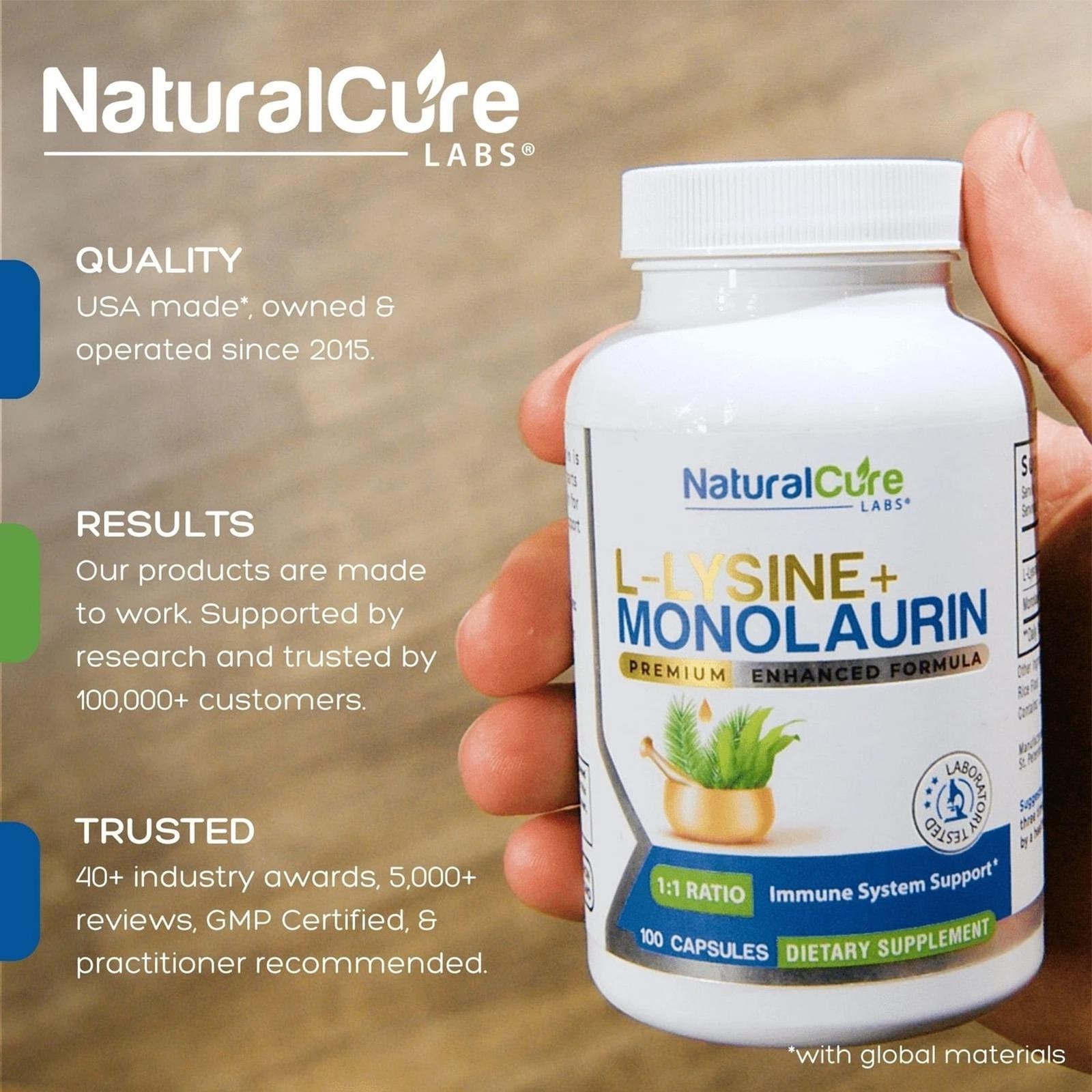 Labs L-Lysine + Monolaurin 600mg 100ct – Immune & Health Support