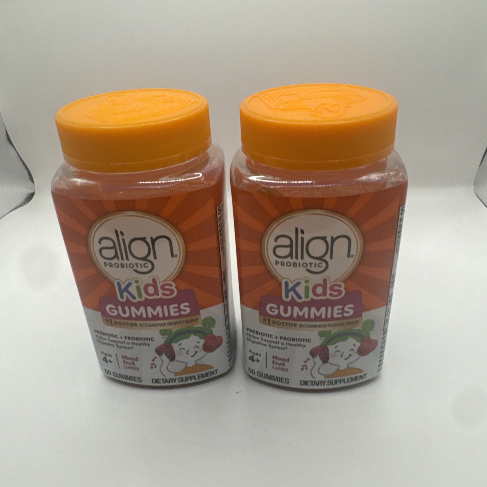 Lot (2) Align Kids Gummies Prebiotic & Probiotic 50 Gummies Exp. 06/26
