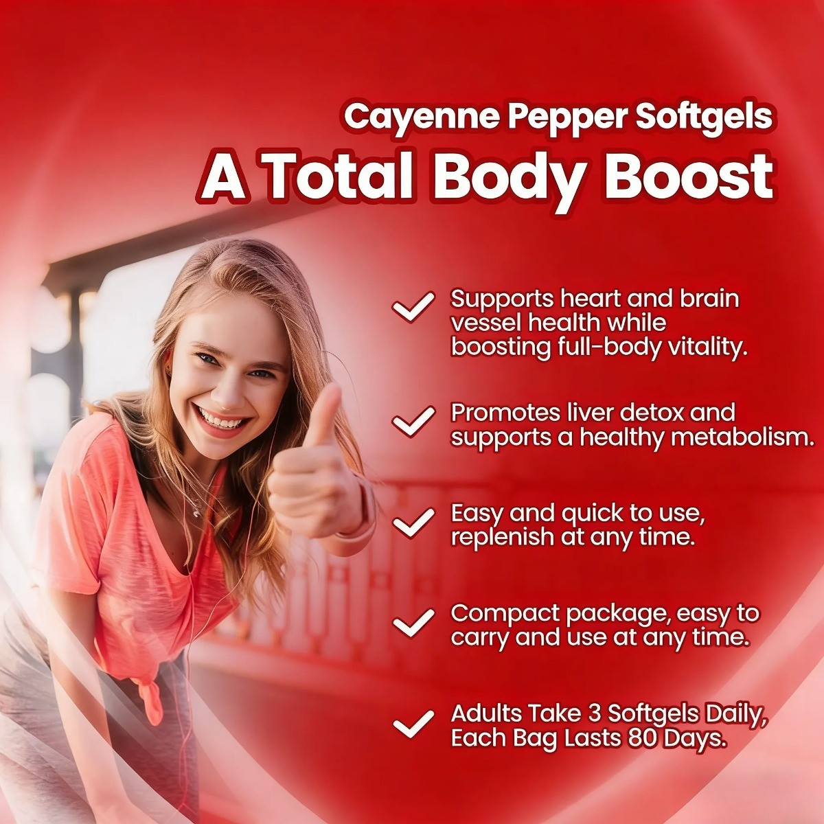 3/2PACK Cayenne Pepper Softgels Supplement – 240 Capsules NEW FREE SHIP