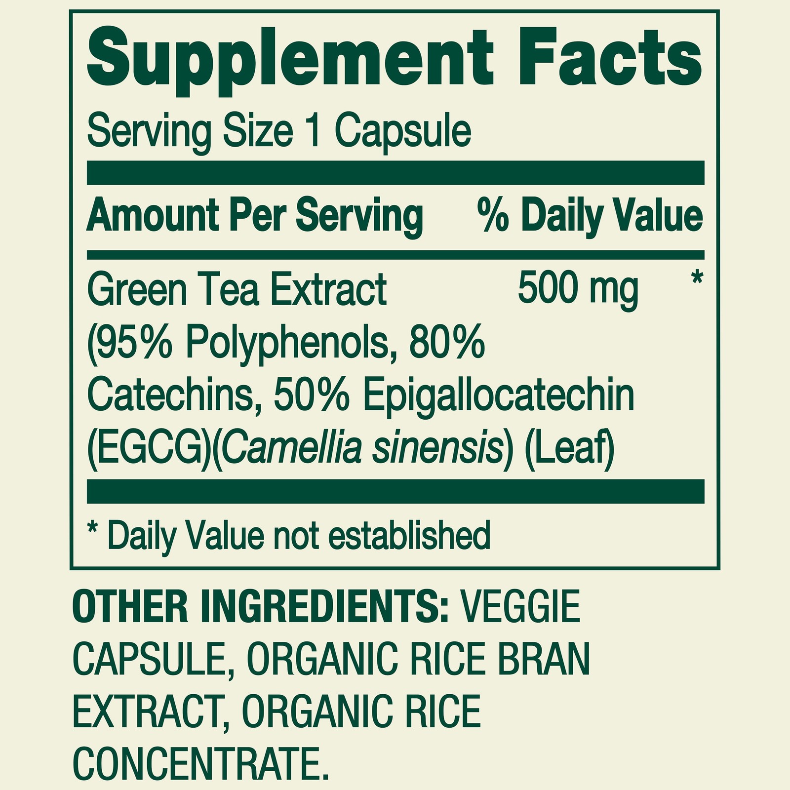 3 Pack Green Tea Extract Capsules for Weight Management, 500mg, 60 Count
