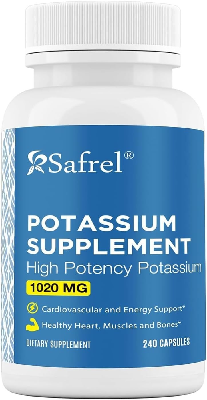 High Potency Potassium Supplement 1020 mg, 240 Vegetarian Capsules, Gluten-Free