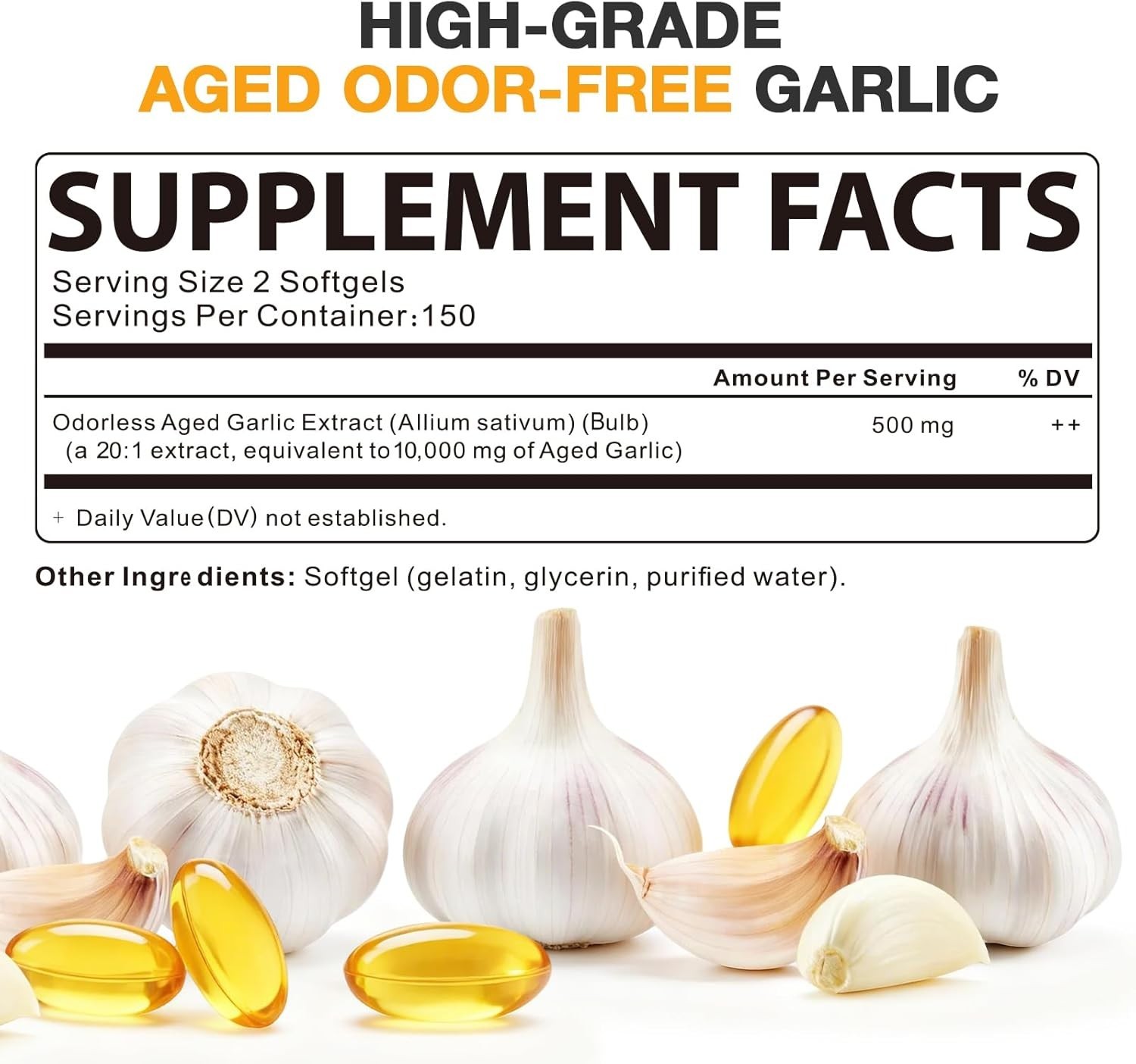 Aged Garlic Extract – 300 Count Aged Garlic Supplements for Daily Wellness & …
