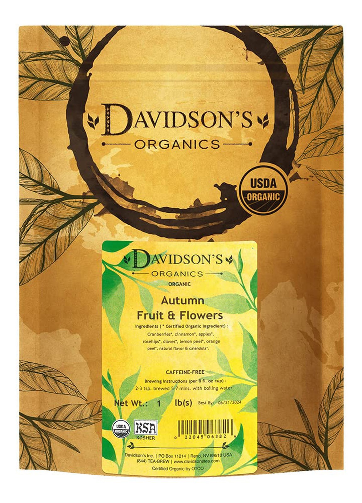 Davidson’s Organics, Autumn Fruit & Flowers, Loose Leaf Tea, 16-Ounce Bag