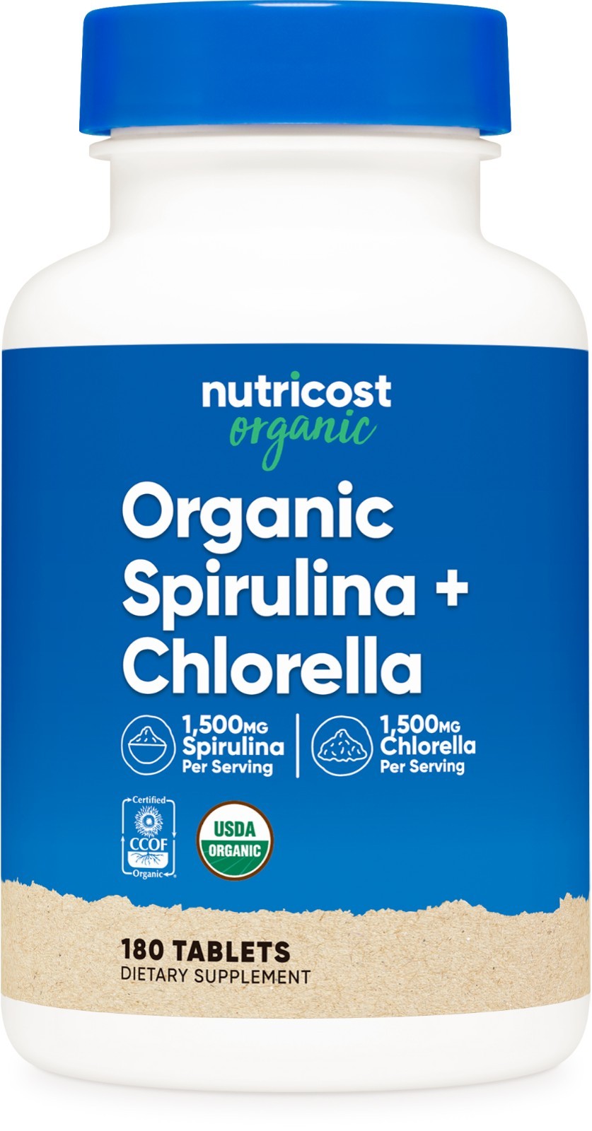 Nutricost Organic Spirulina + Chlorella (3,000mg) 180 Tablets – USDA Organic