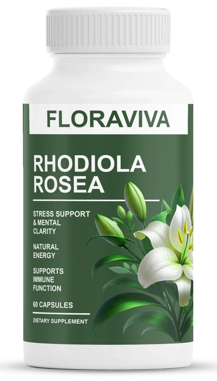 1-Pack Rhodiola Rosea Capsules – Floraviva for Energy, Focus, Mood