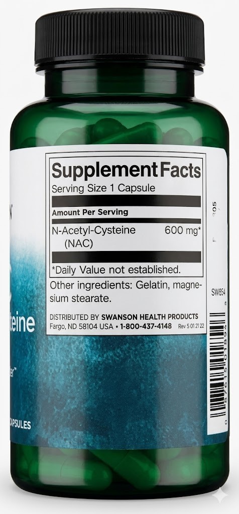 NAC N-Acetyl Cysteine 600mg, 100 Capsules