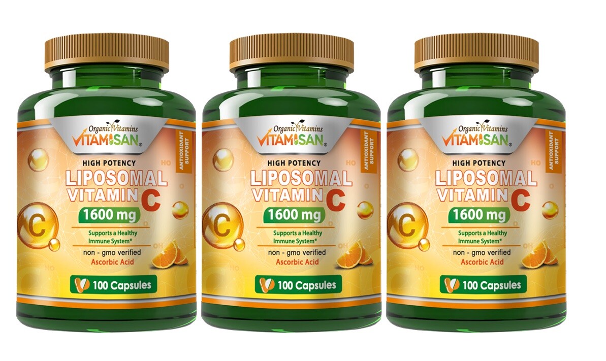 Liposomal Vitamin C 1600mg -100 Capsules Fat Soluble VIT C  FAST ACTING NO GMO