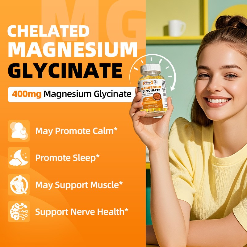 ALLIWISE Magnesium Glycinate 400mg Sleep Support Stress Relief High Absorption