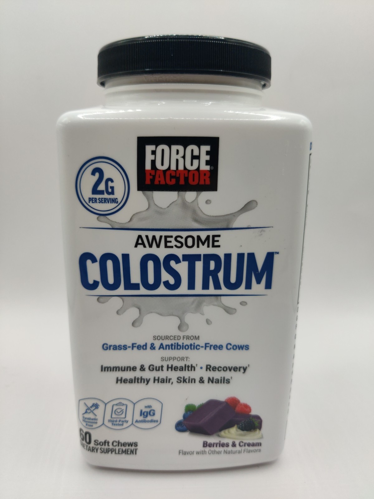 FORCE FACTOR Awesome Colostrum 60 Soft Chews Gut Health, Hair, Skin, Nails 12/26