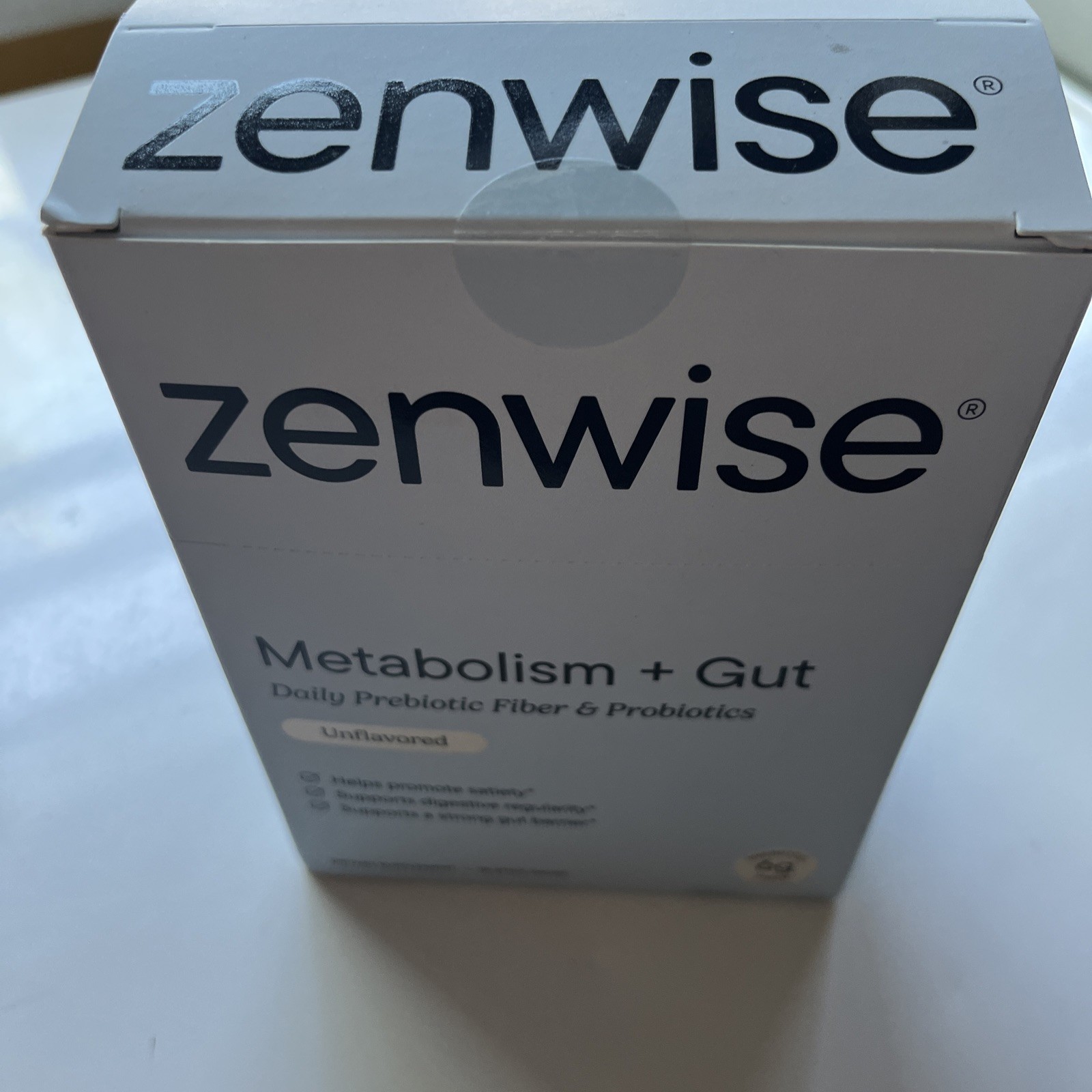 Zenwise Metabolism + Gut Daily Prebiotic Fiber & Probiotics 28 Stick Packs – New