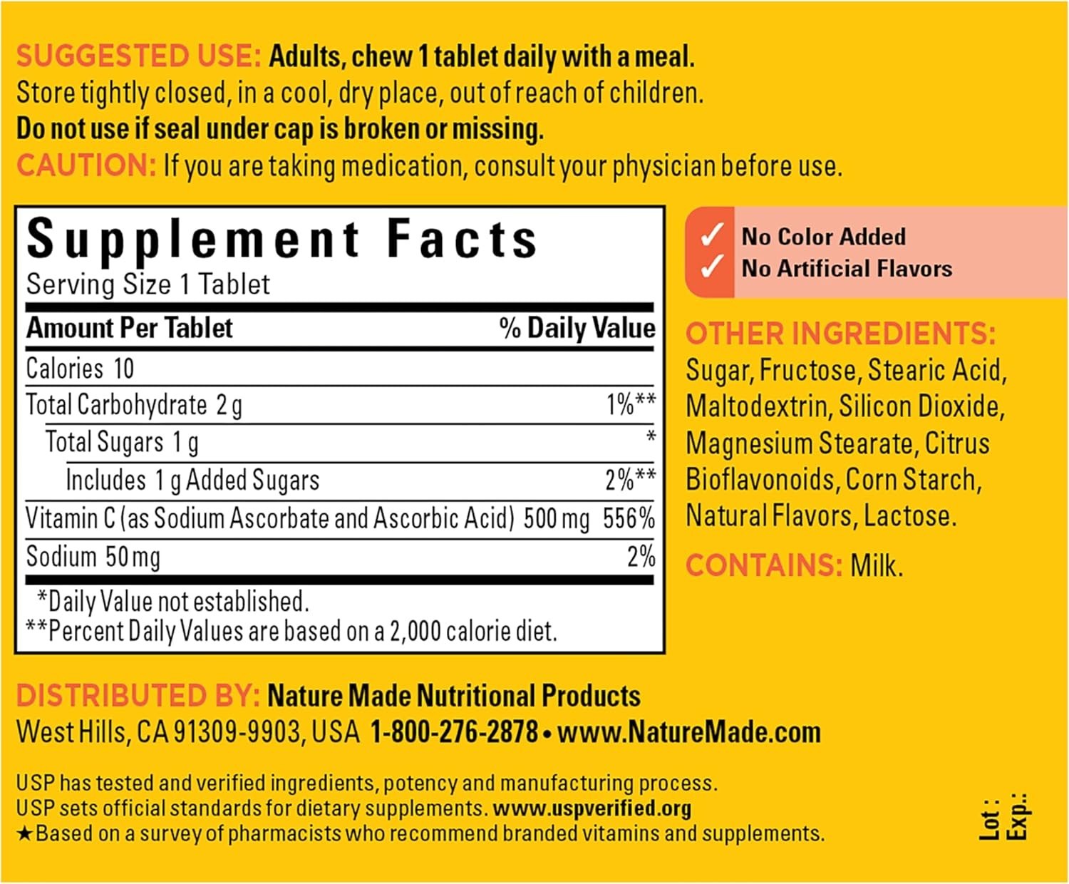 NatureMade Chewable Vitamin C 500mg — Immune Support & Antioxidant Power