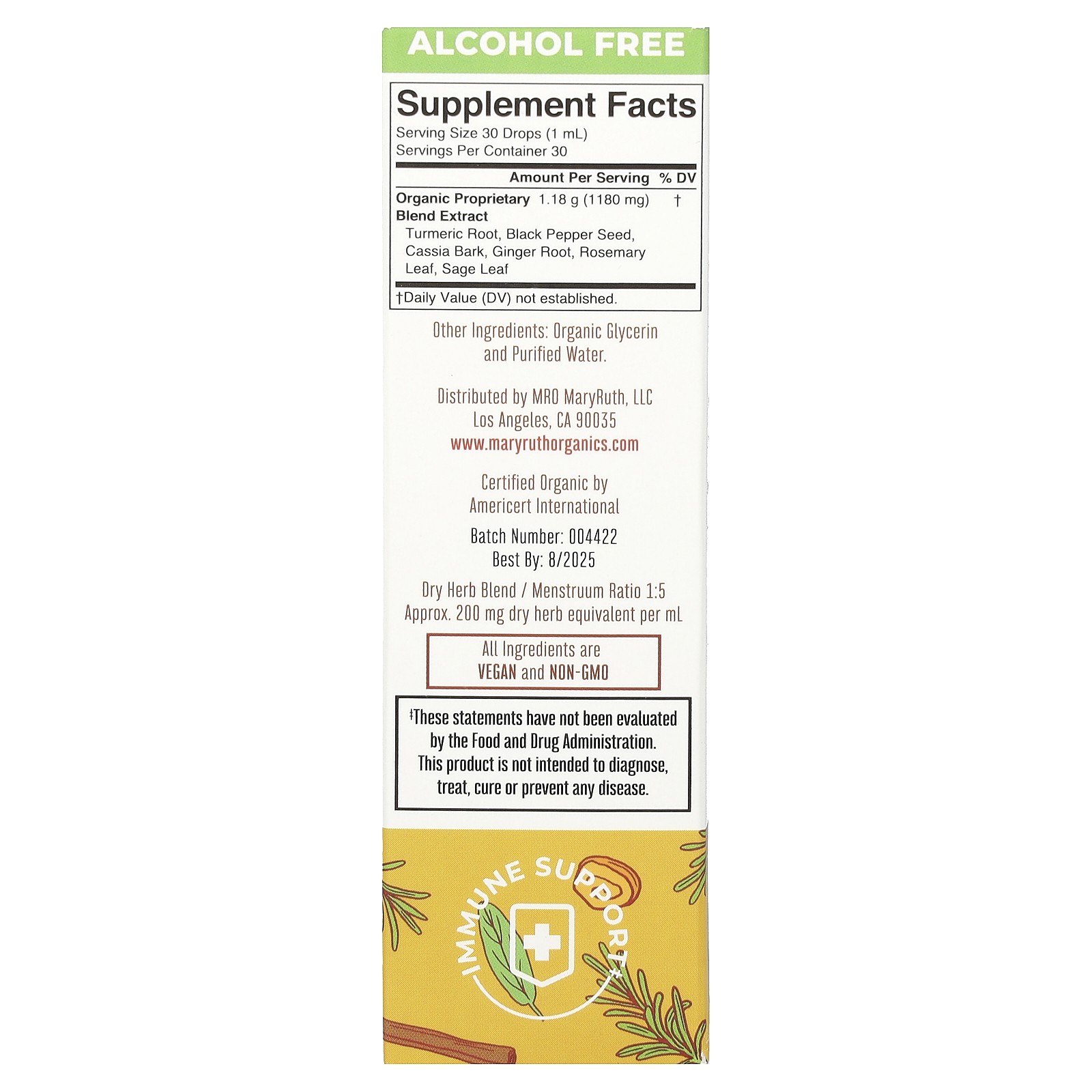 Organic Turmeric Gold Liquid Extract, Alcohol Free, 1,180 mg, 1 fl oz (30 ml)