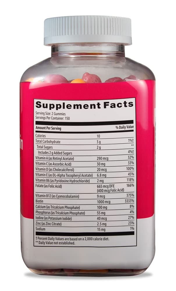 Amazon Basics Women’s Multivitamin, Mixed Berry Flavor, 300 Count (Pack of 1)