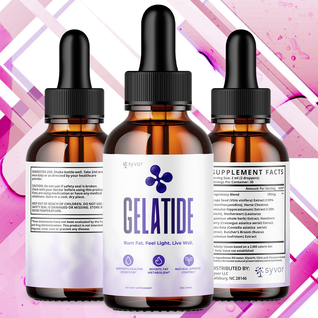 (5 Pack) Gelatide Drops Advanced Health & Fitness Supplement Gela Tide 150 Servs