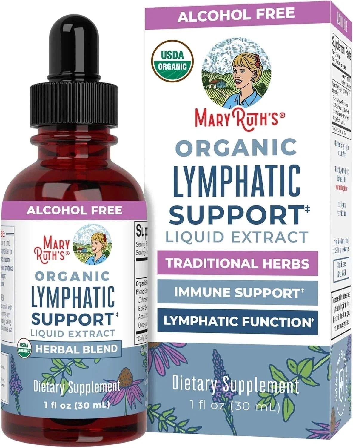 Mary Ruth’s Organic Lymphatic Support Liquid Extract,Alcohol Free,30mL