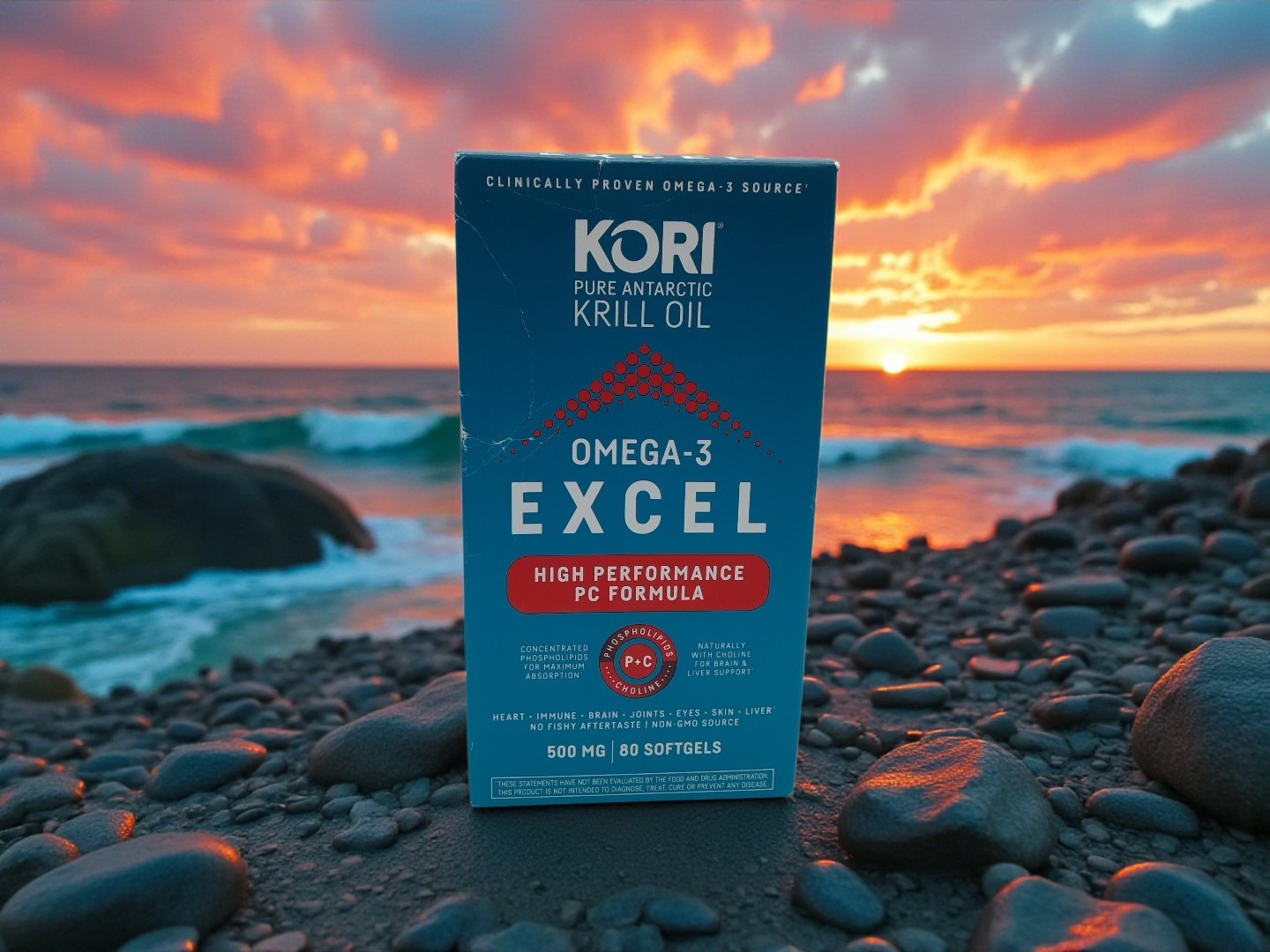 Kori Krill Oil 500mg Omega-3 Excel Supplements 80 SG Exp 02/2027