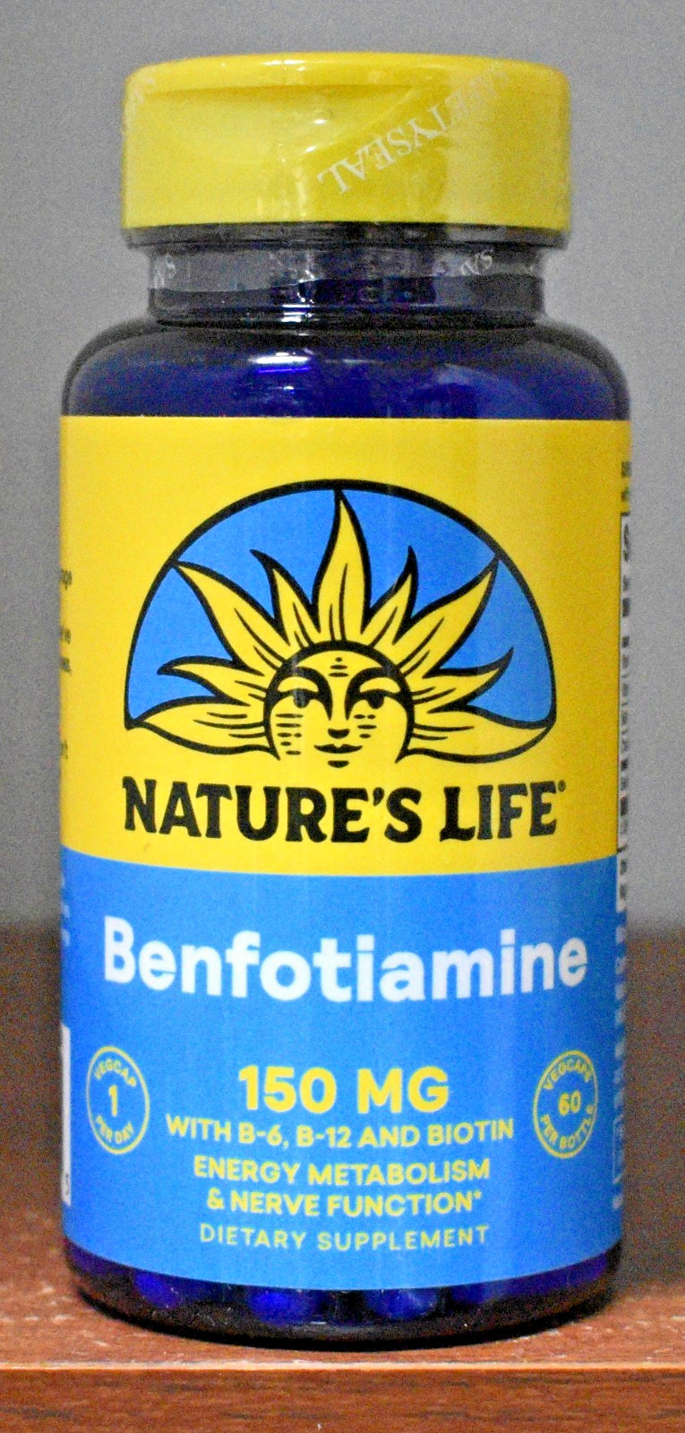Nature’s Life Benfotiamine 60 Capsules 150 mg 150mg 60 VegCaps B-6, B-12, Biotin