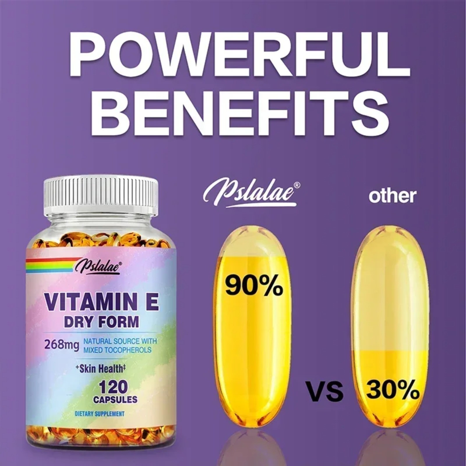 Vitamin E 120pcs – Anti-aging, Reduces Wrinkles, Improves Skin Condition