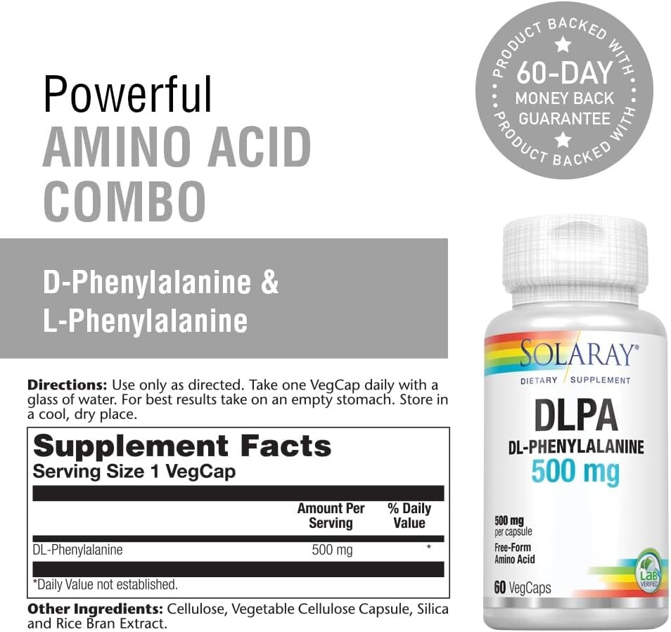 Solaray DL-Phenylalanine 500mg 60 VegCaps