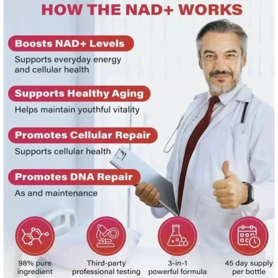 ZOONE NR1000 NAD+ Berry Drink Mix, Anti-Aging & Skin Health Support Free ship