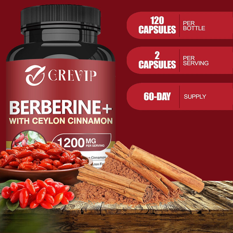 Berberine HCI + Ceylon Cinnamon 1200mg – Lower Blood Sugar & Cholesterol Levels