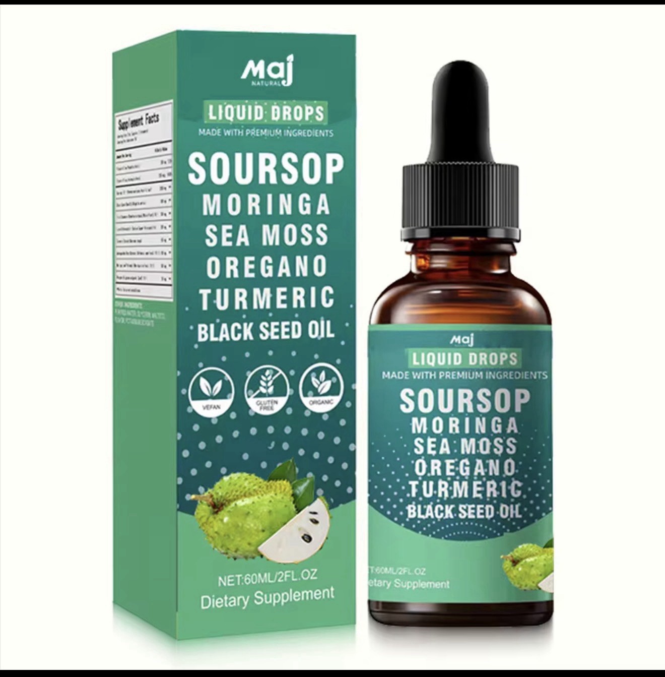 Soursop Multivitamin Liquid Drops, Bitters 2 Fl Oz (Pack of 1)