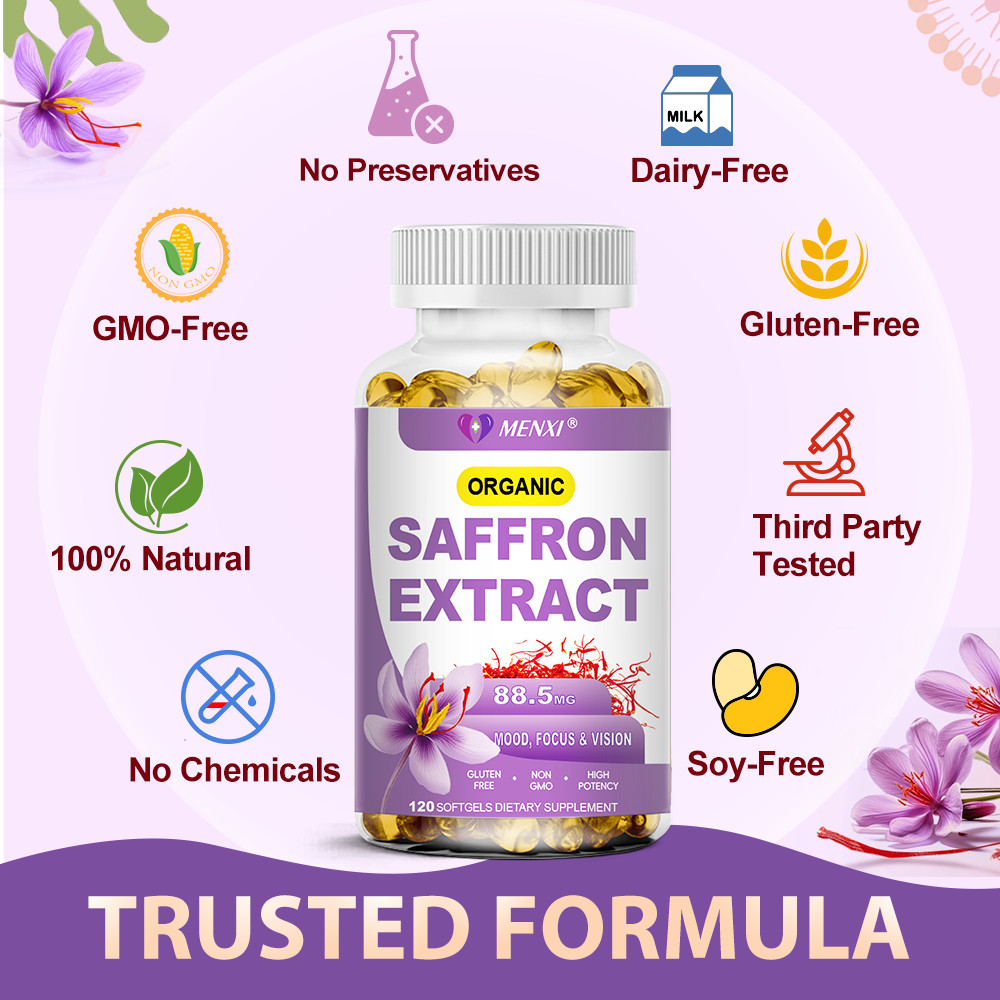 Saffron Extract 120 Capsules – 88.5mg Stress Relief & Mood Support Antioxidant