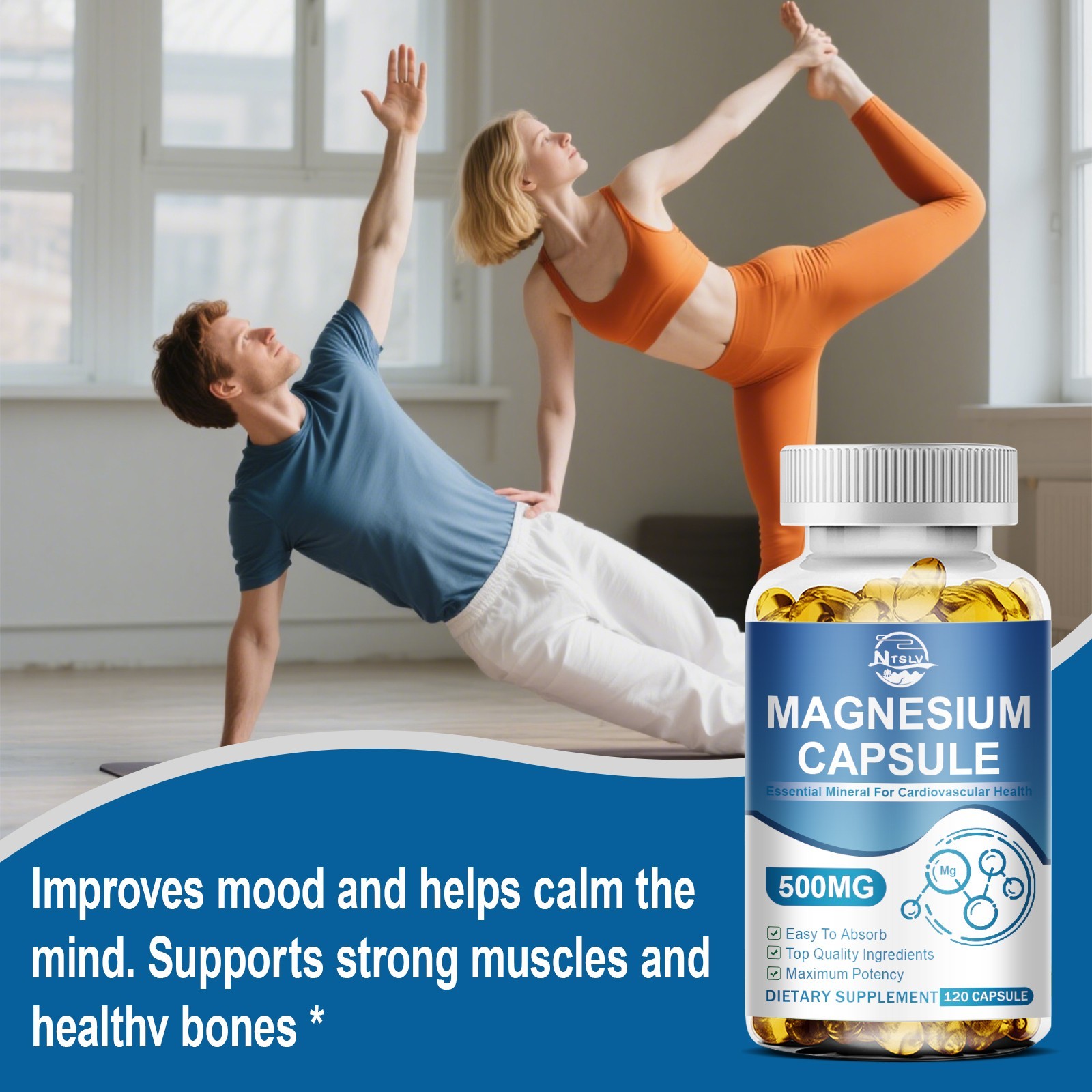Magnesium Glycinate 500mg 120 Capsules Sleep Muscle Support