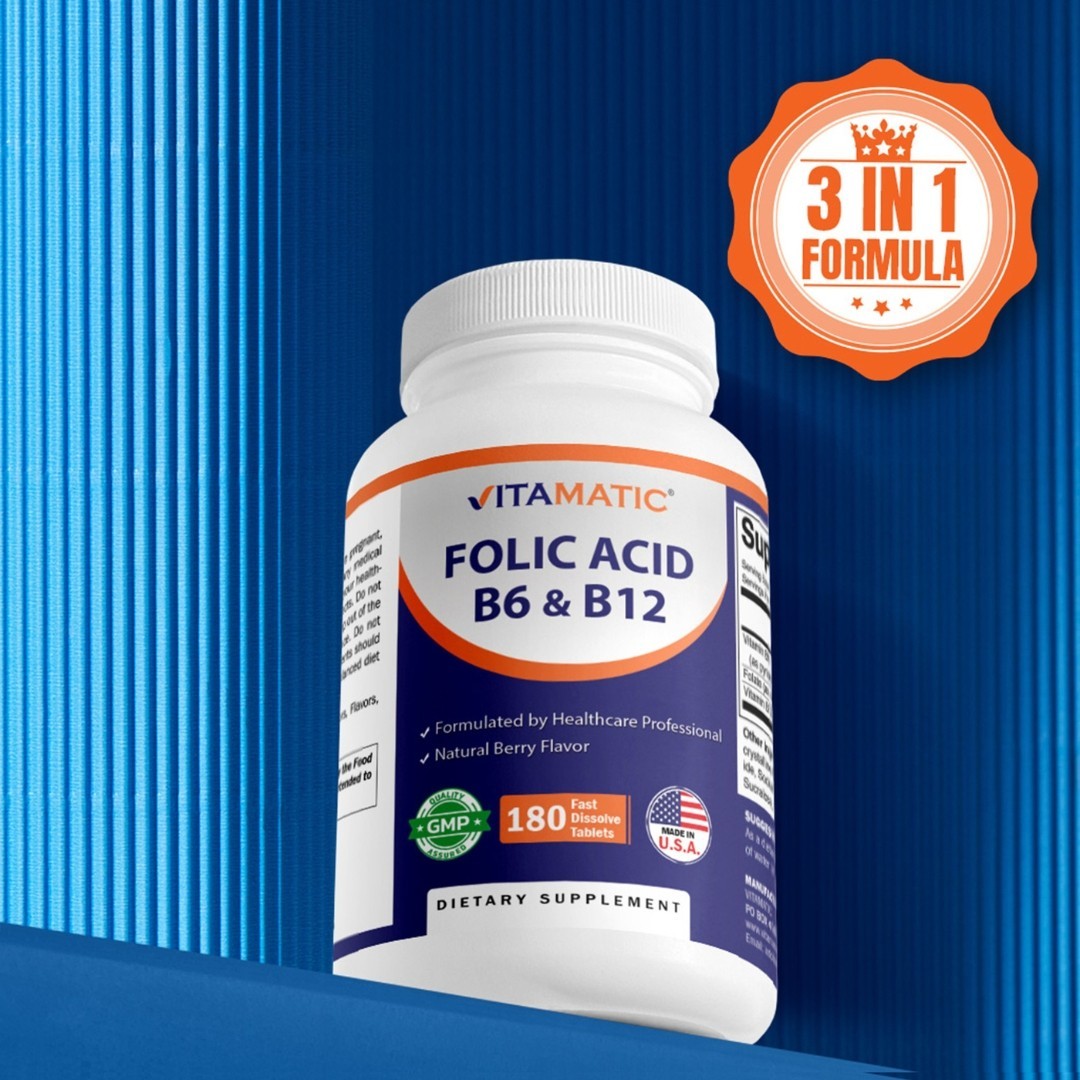 Vitamatic Folic Acid B12 B6 180 Fast Dissolve Tablets