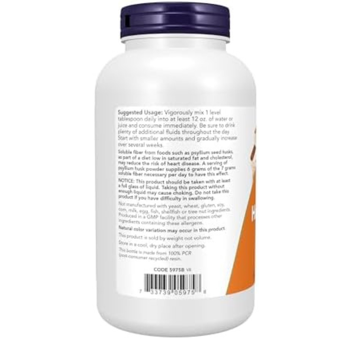 NOW Foods Supplements, Psyllium Husk Powder, Non-GMO Project Verified, Soluble