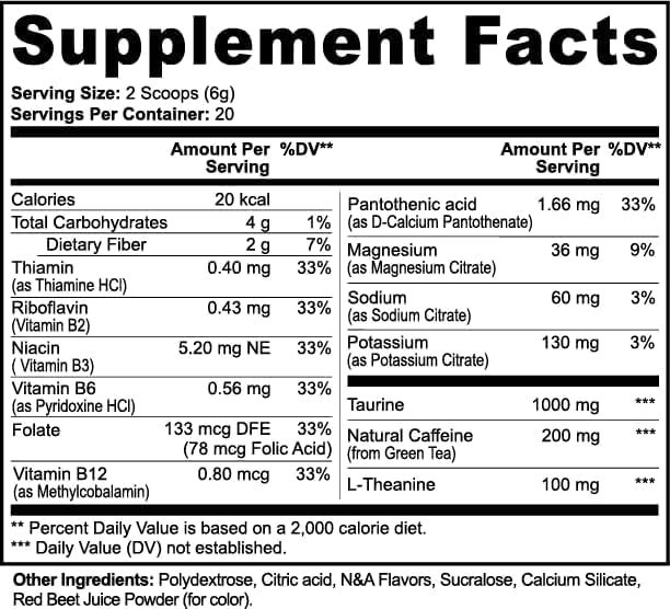 TRCELAB Guava Energy Drink Powder with Green tea, l-theanine, 120 g clean energy