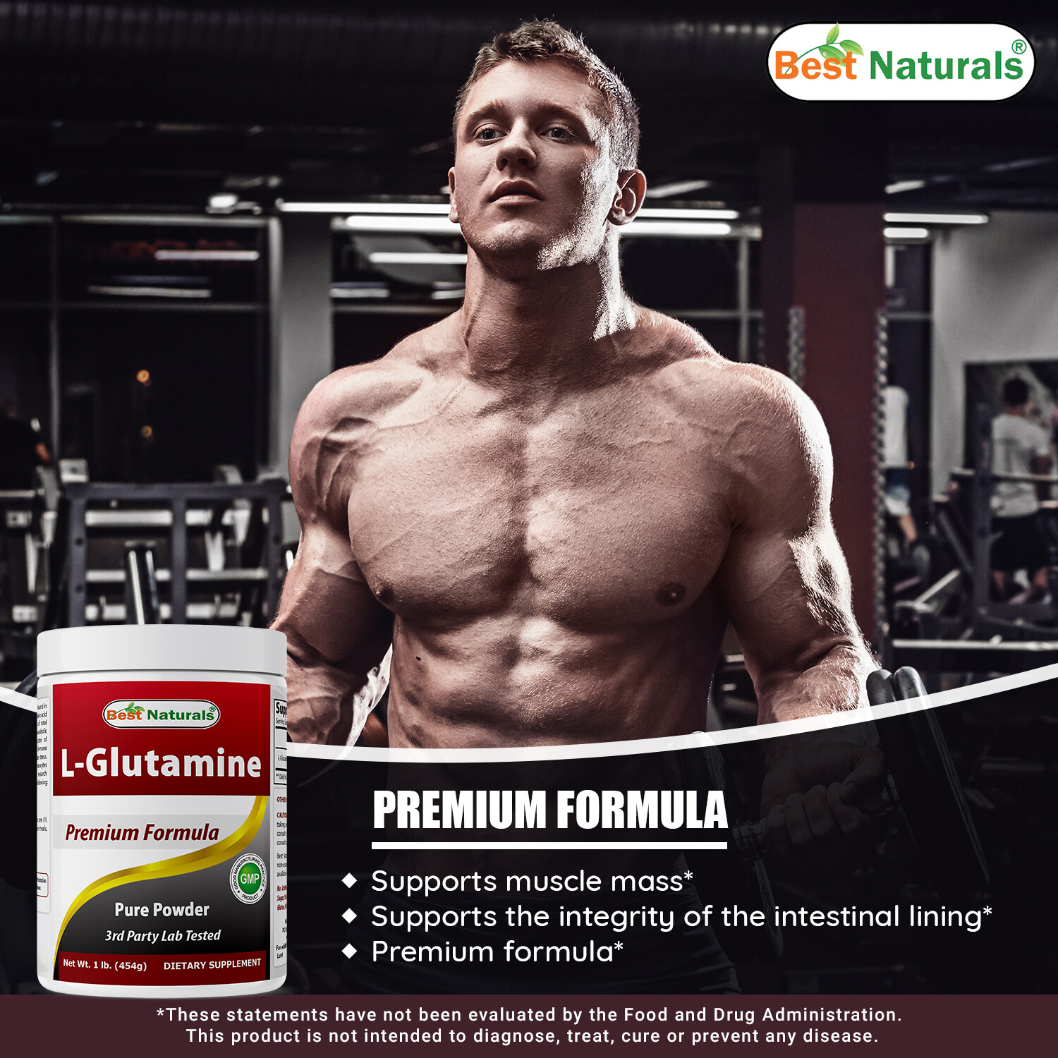 Best Naturals L-Glutamine 1 LB Powder