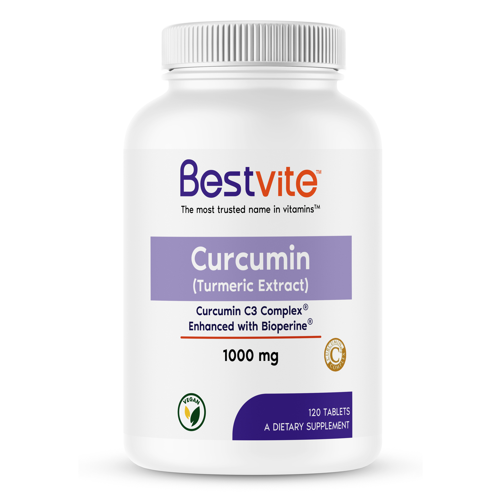 Curcumin 1000mg (Turmeric)(120 Tablets) Made with Curcumin C3 Complex