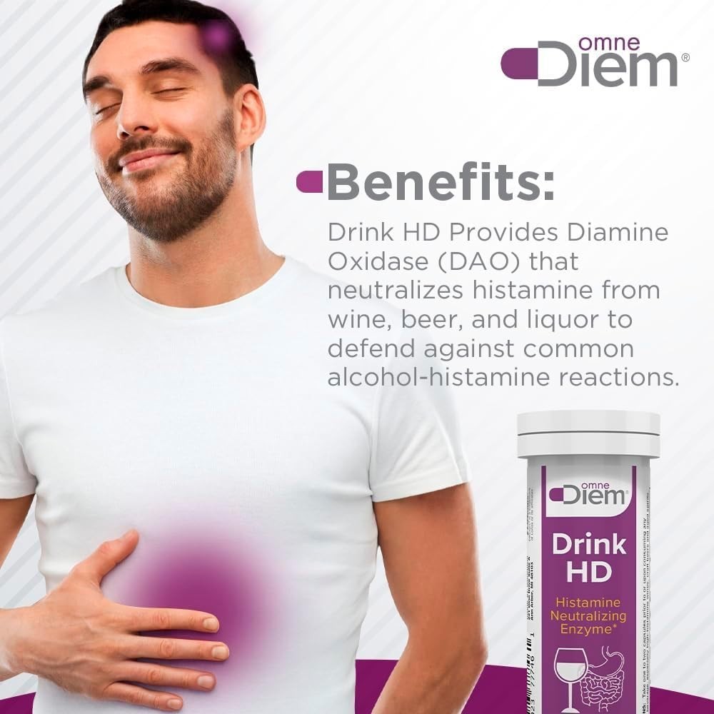 20 Count DAO Enzyme DrinkHD 3 Pack – Diamine Oxidase Supplement, Convenient Carr
