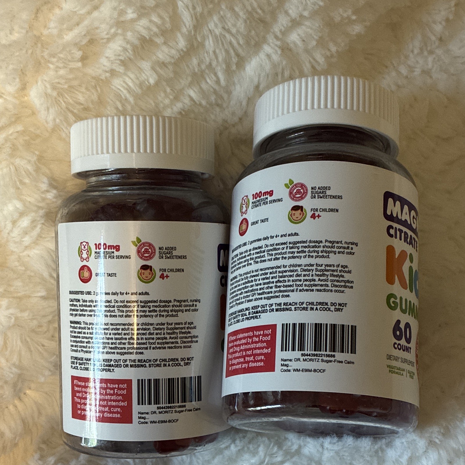 Dr. Moritz Magnesium Citrate Kids Gummies 60 Ct 30mg Sugar-Free Non-GMO
