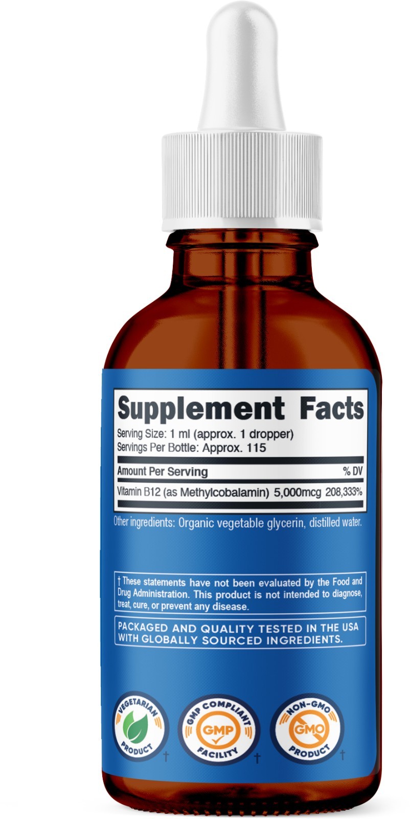 Nutricost Organic Vitamin B12 Liquid Drops (5,000mcg) – 3.8 Fl Oz, USDA Organic