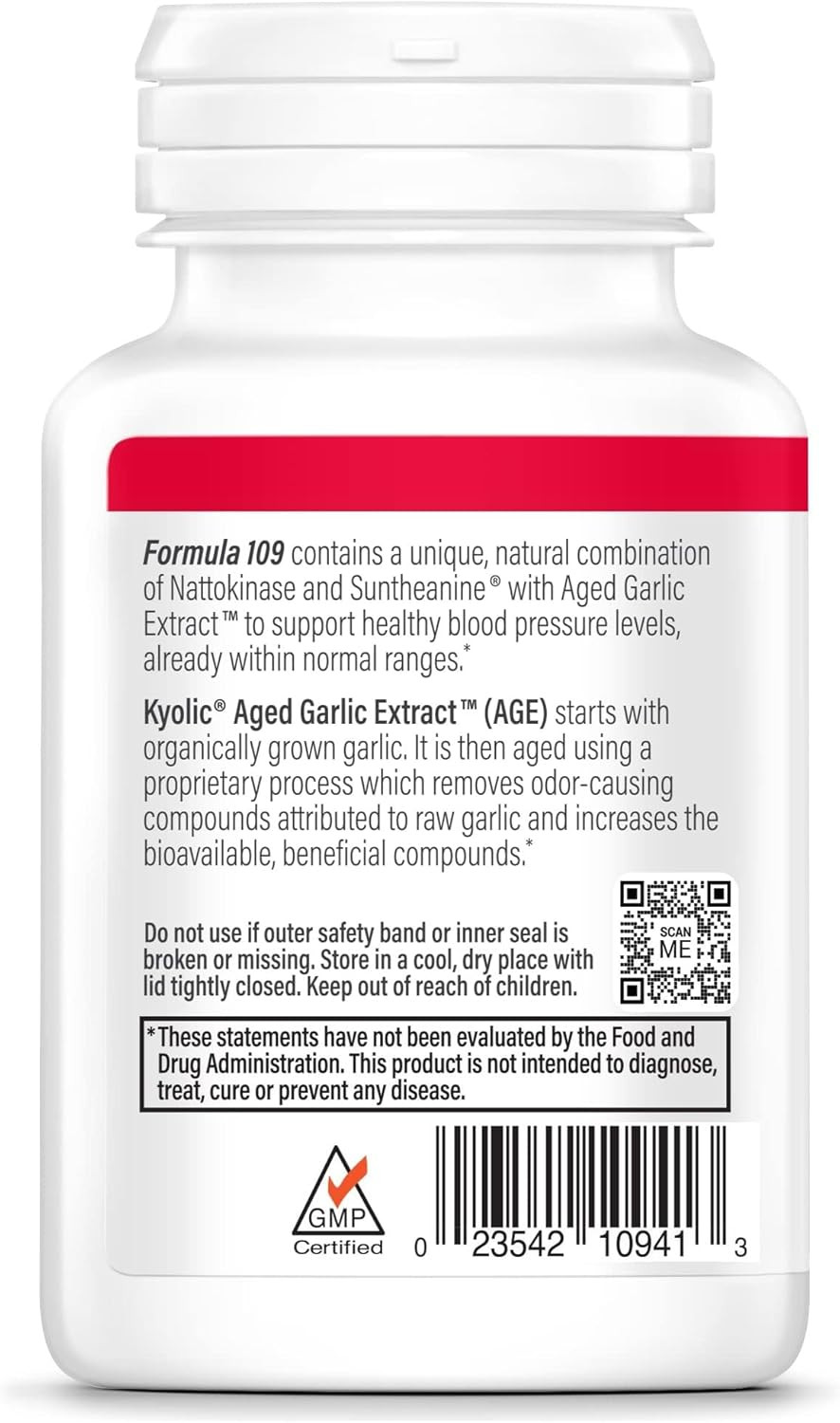 Aged Garlic Extract Formula 109, Blood Pressure Health*, 80 Capsules