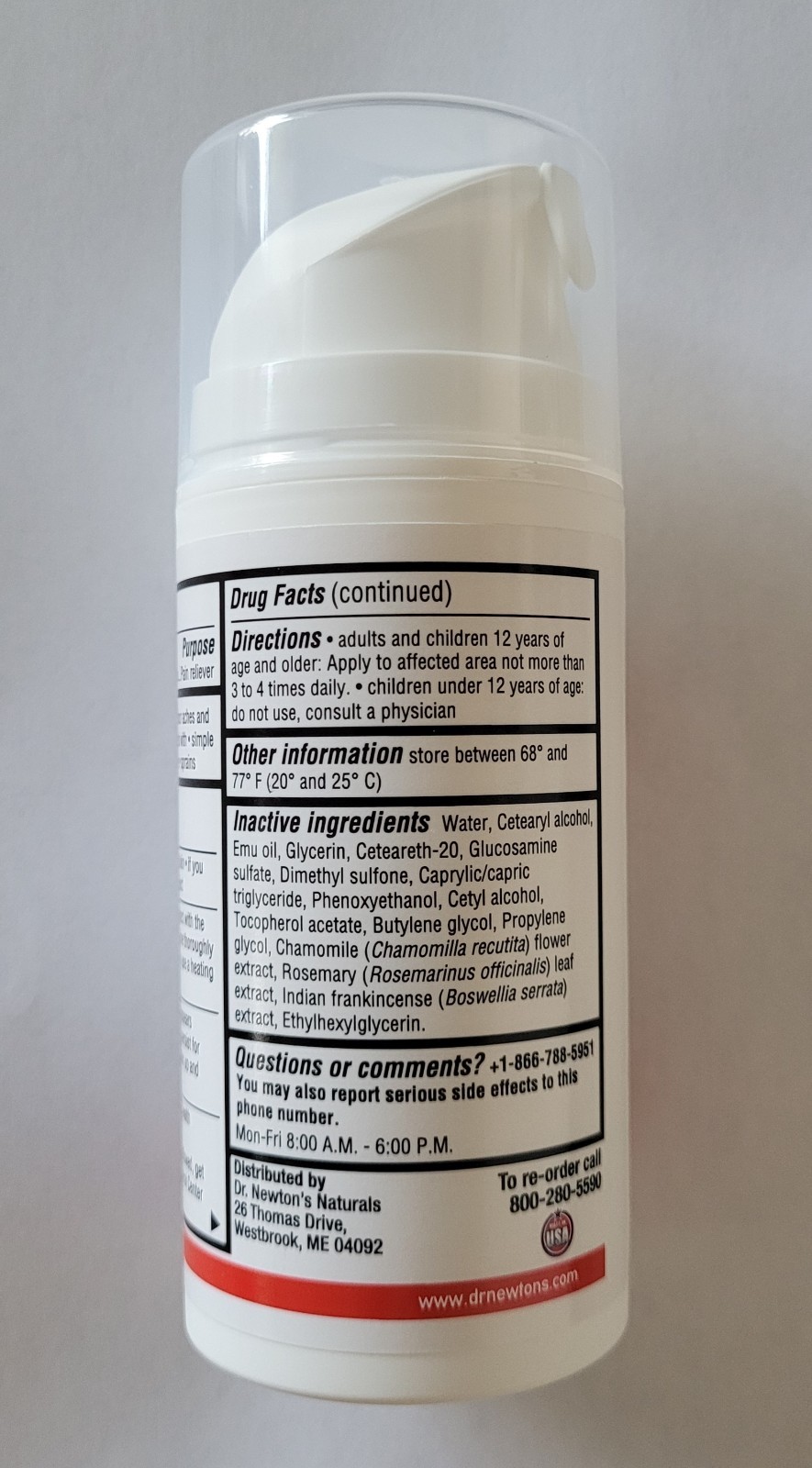 Dr. Newton’s Glucosamine Extra Strength Cream  Naturals (3 oz. 85g) Pain Relief