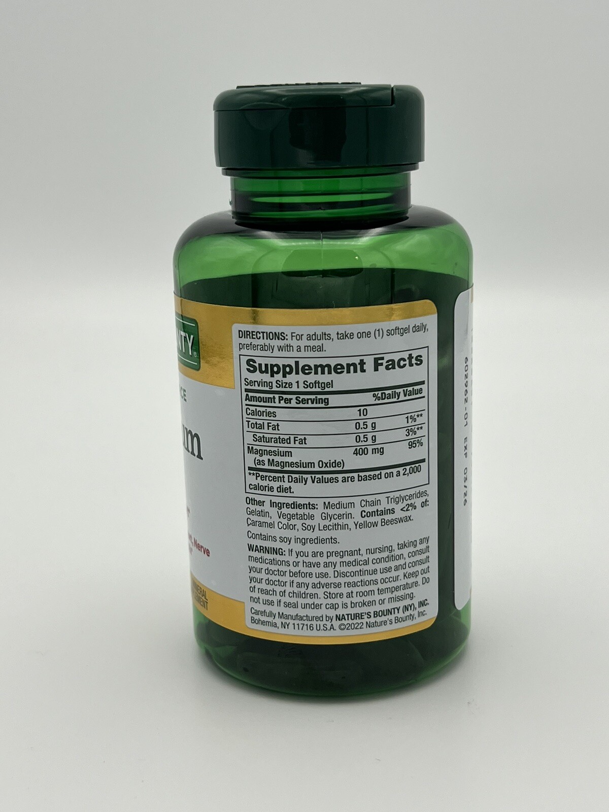 Nature’s Bounty Magnesium 400 Mg 75 Ct Rapid Release Softgel EXP 03/2026