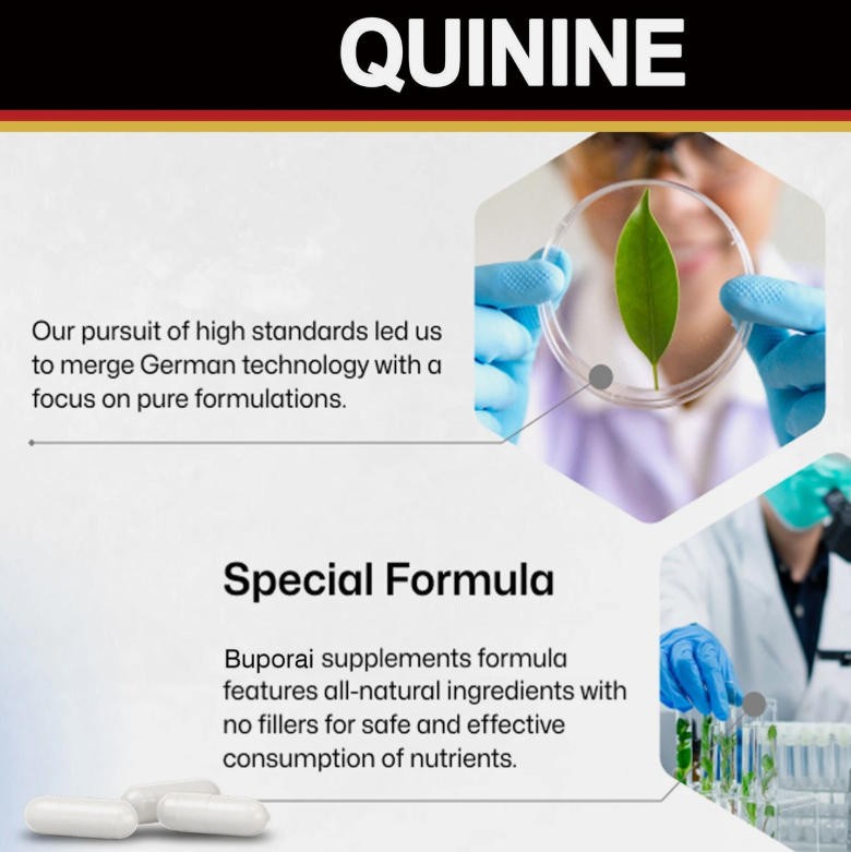 120x Quinine Capsules 500mg Anti-Inflammatory Digestive Support Cramp Defense