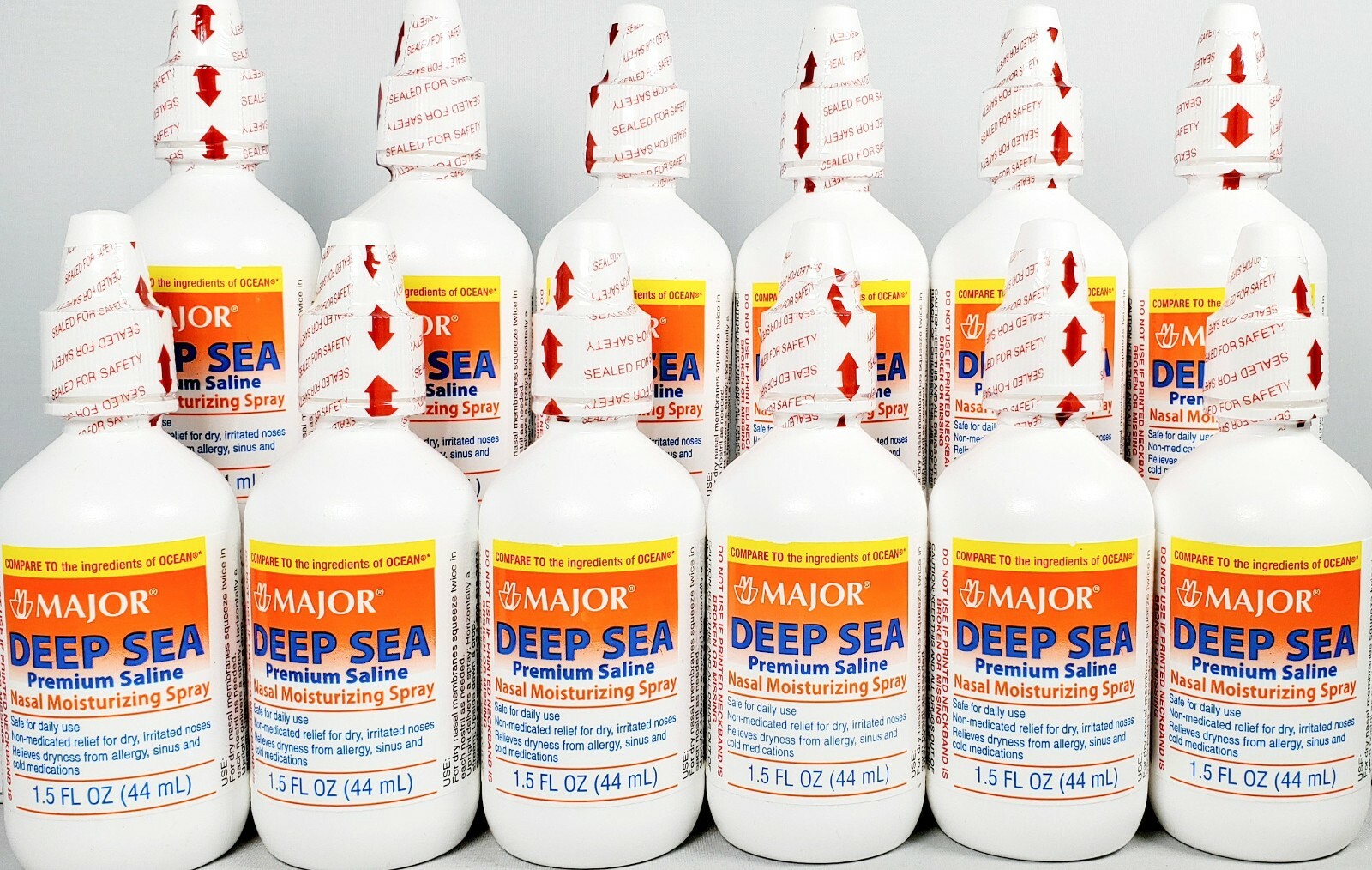 Major Deep Sea Nasal Saline Spray 1.5 Oz (44ml) 12 Pack -Expiration Date 07-2025