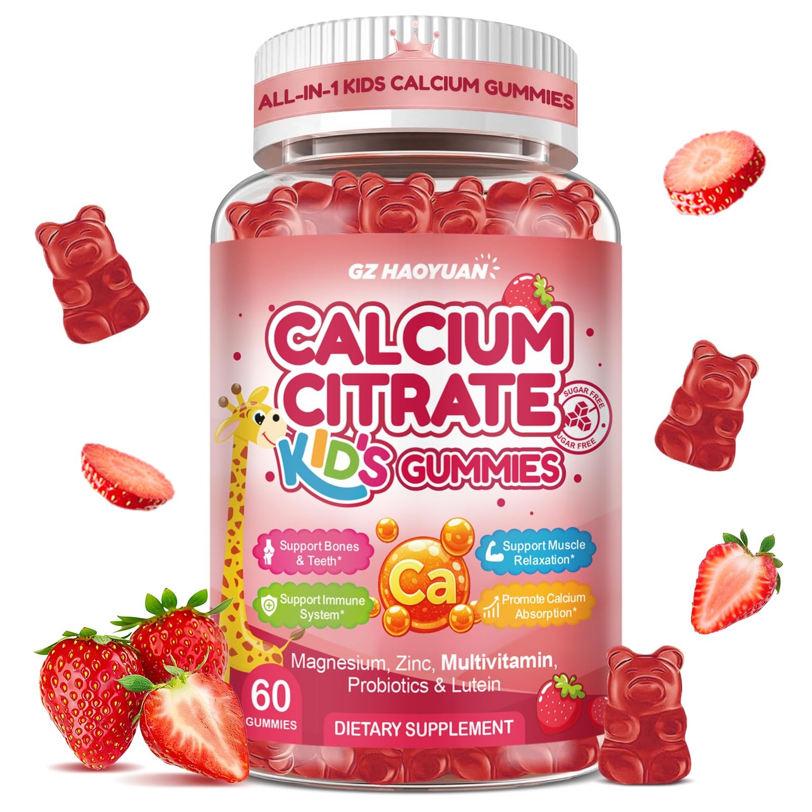 Kids Calcium Citrate Gummies – 1200mg Calcium Gummies Supplements for Women a…