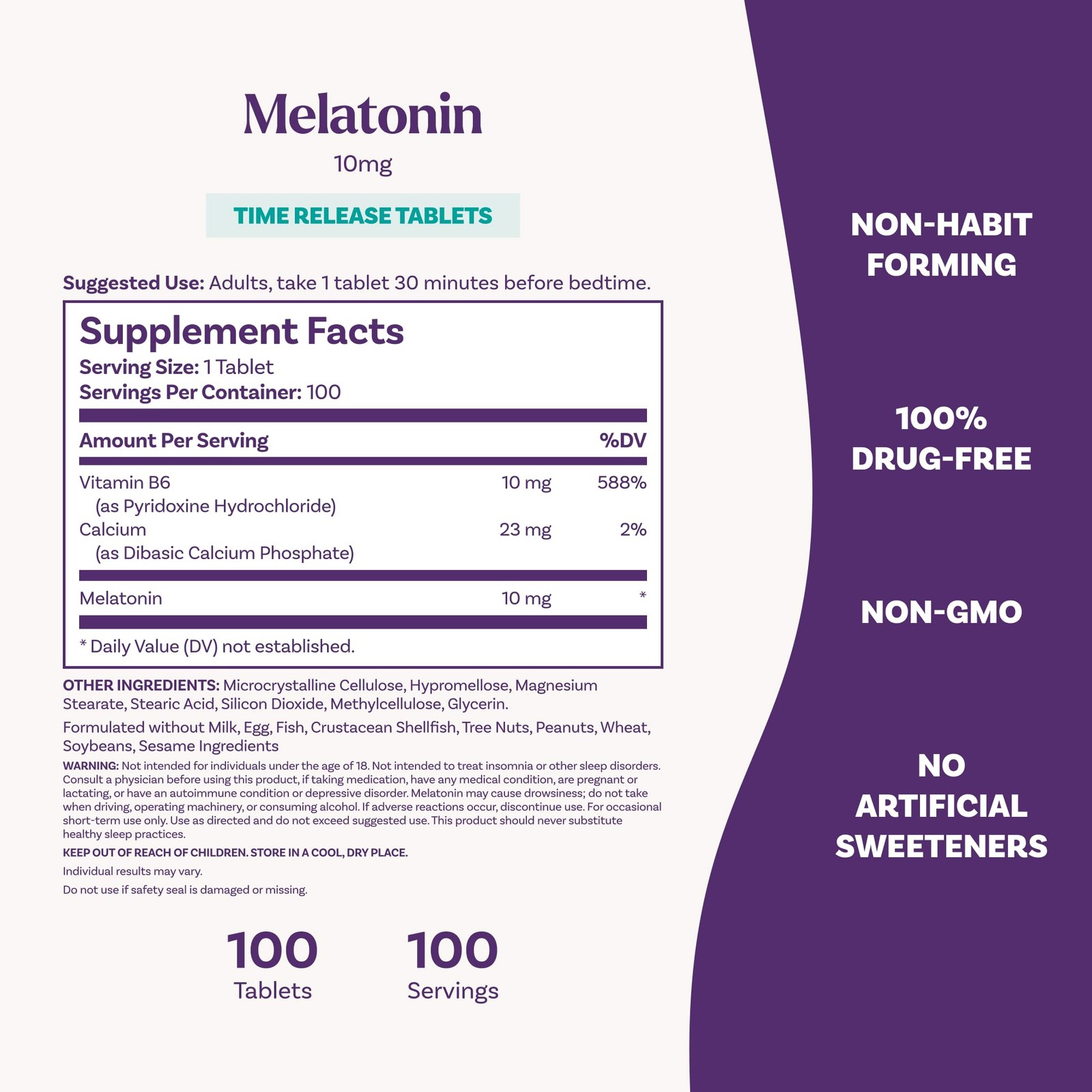 Natrol Melatonin 10 Mg Time Release, Dietary 100 Count (Pack of 1), No Color