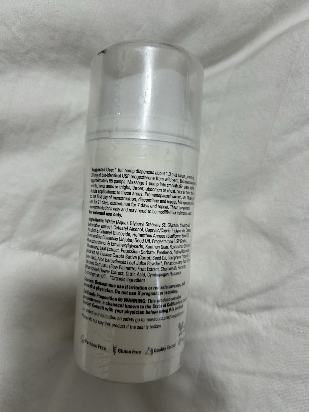 NOW Progesterone from Wild Yam Balancing Skin Cream 3 oz Ex 07/2028 New Sealed