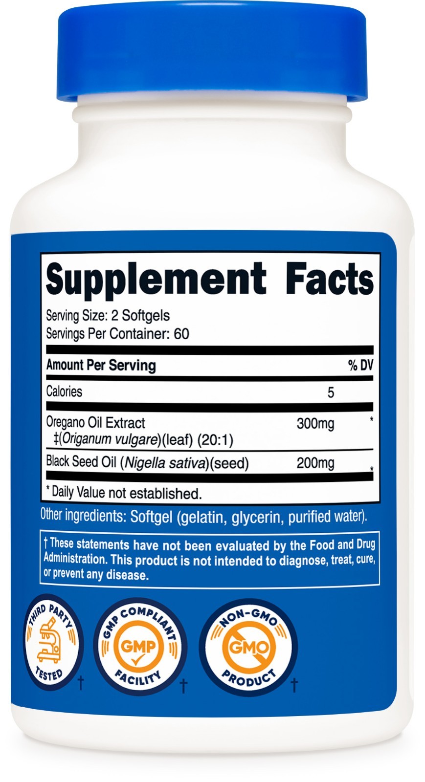 Nutricost Oregano Oil Supplement 120 Softgels for 60 Servings Per Bottle