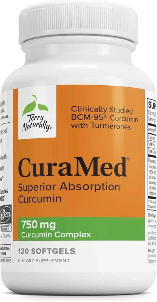 NEW Terry Naturally CuraMed Curcumin Softgels 120 Count Turmeric Supplement USA