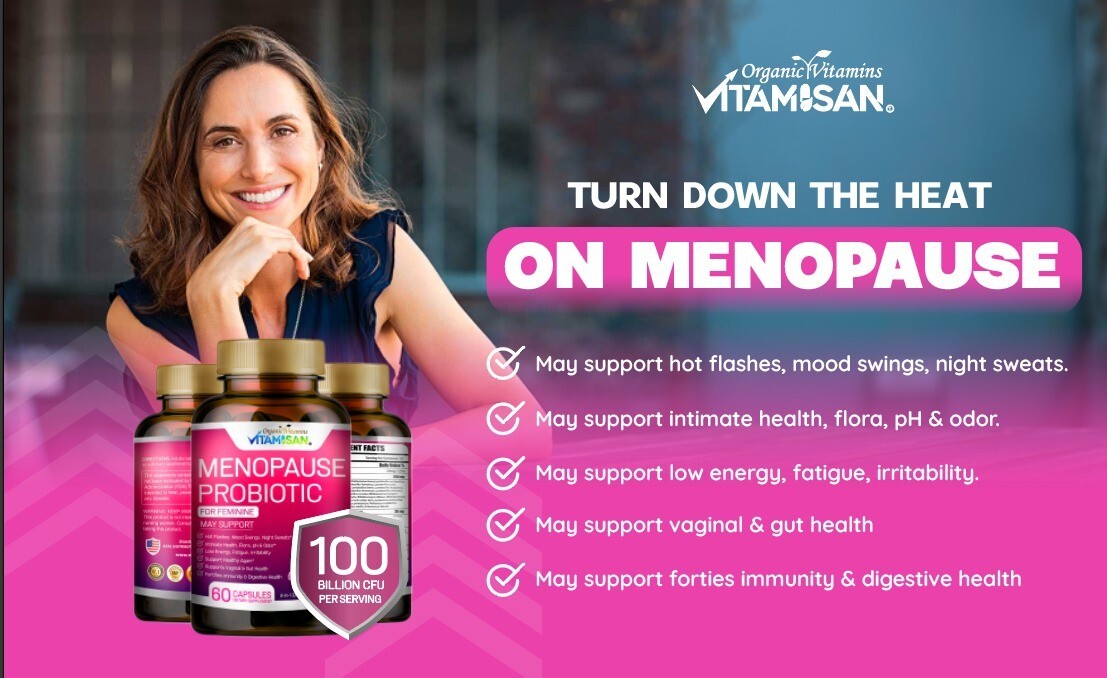 Vitamisan Menopause Probiotic (2 Bottles) | Natural Hormonal Support | 120 Caps