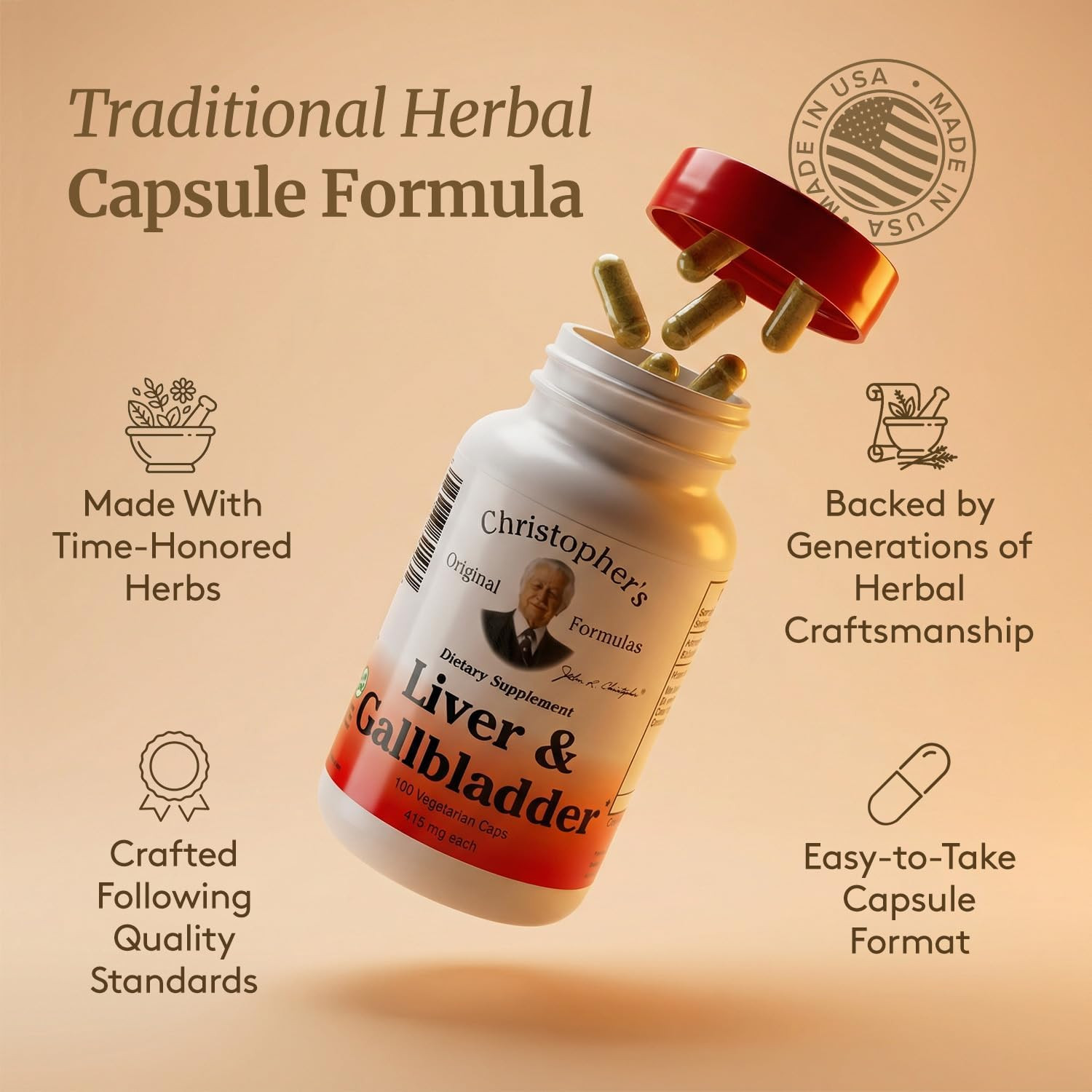 Liver & Gallbladder Formula Capsules – Gallbladder Supplements with Digestive En
