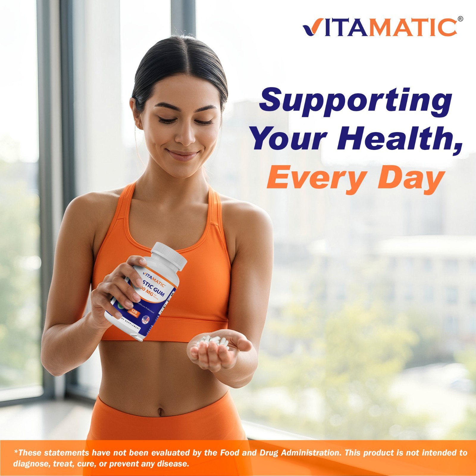 2 Pack – Vitamatic Mastic Gum 1000mg per Serving Support Digestive Func 240 caps